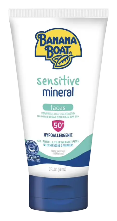 Banana Boat Sensitive 100% Mineral Face Sunscreen Lotion SPF 50+