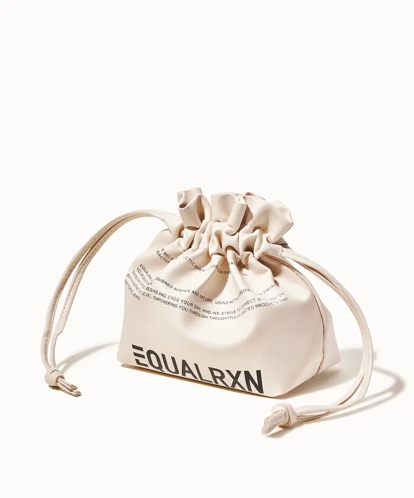 EqualRXN Vegan Leather Drawstring Toiletry Bag