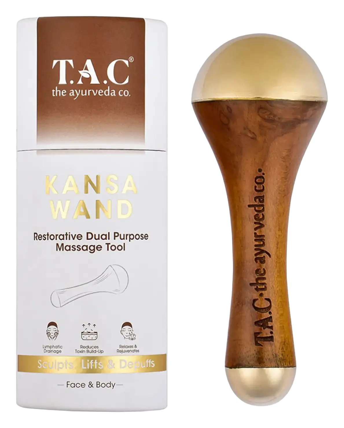 T.A.C (The Ayurveda Co.) Kansa Wand Restorative Dual Purpose Massage Tool