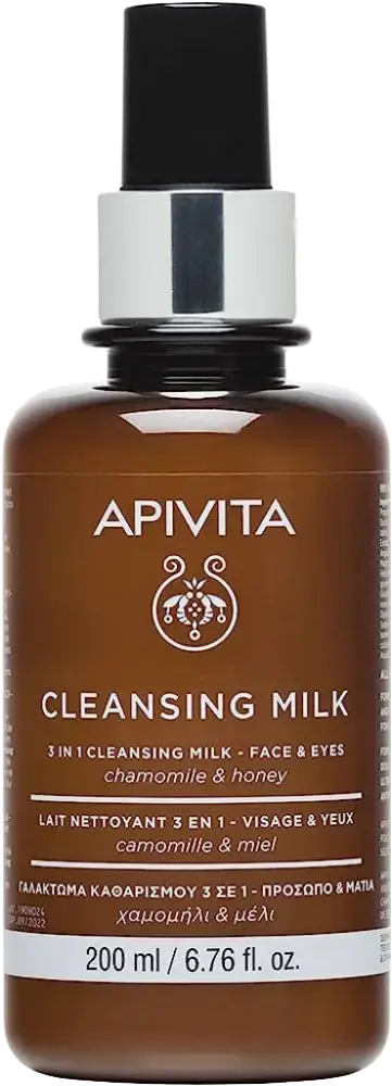 Apivita Natural Cosmetics 3 In 1 Cleansing Milk Face & Eyes Chamomile And Honey