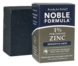 Noble Formula Activated Charcoal + Shea & Tea Tree 1% Pyrithione Zinc (ZnP) Bar Soap