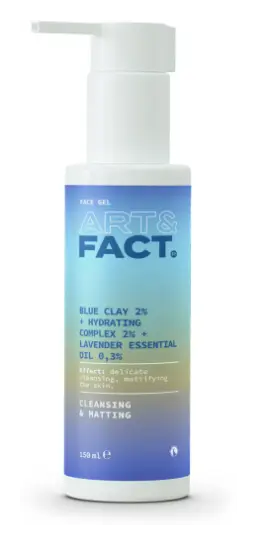 Art & Fact Blue Clay 2% + Hydrating Complex 2% + Lavender Essential Oil 0,3% Mattifying Wash Gel