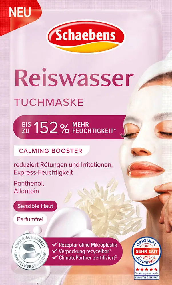 Schaebens Reiswasser Tuchmaske
