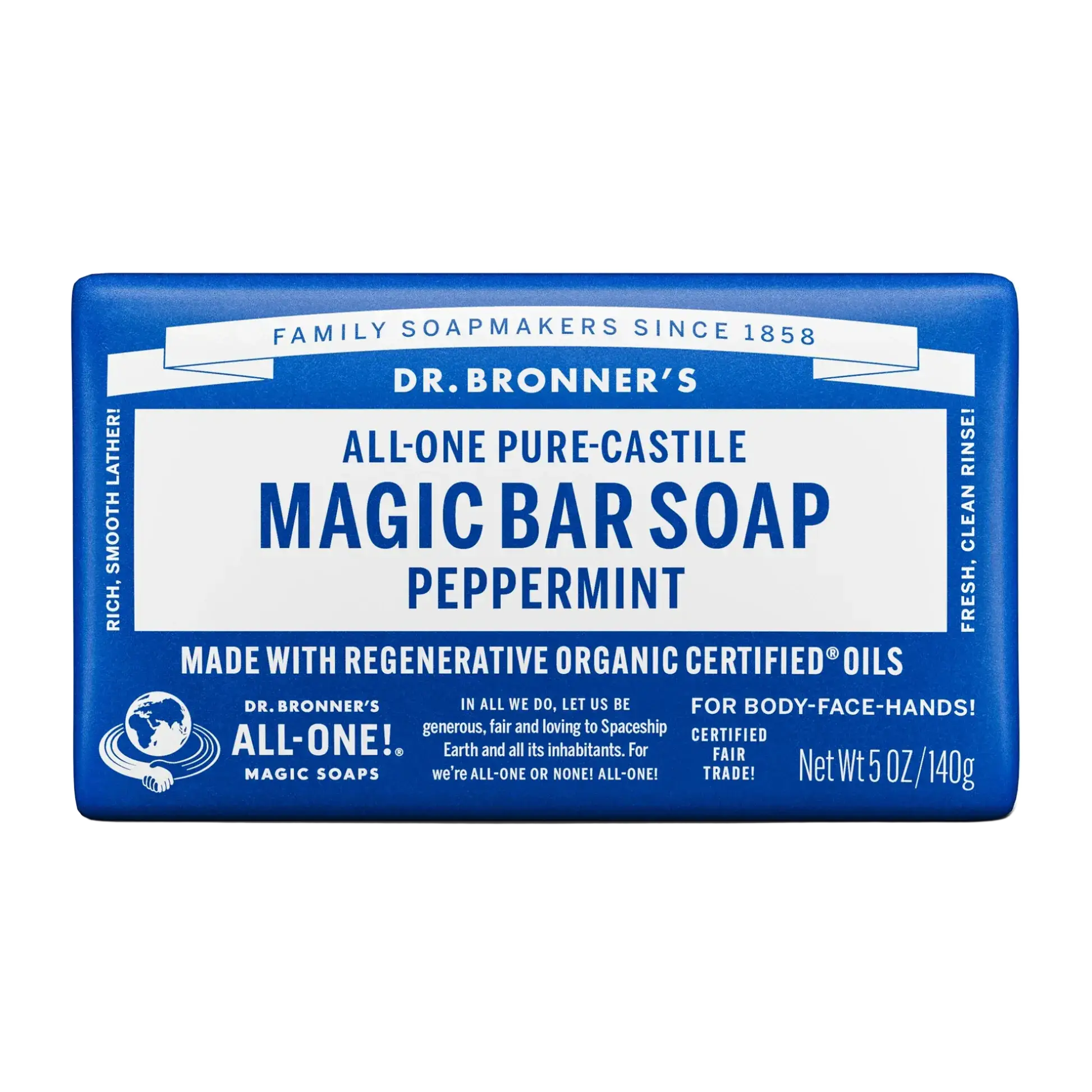 Dr. Bronner's Pure-Castile Magic Bar Soap Peppermint