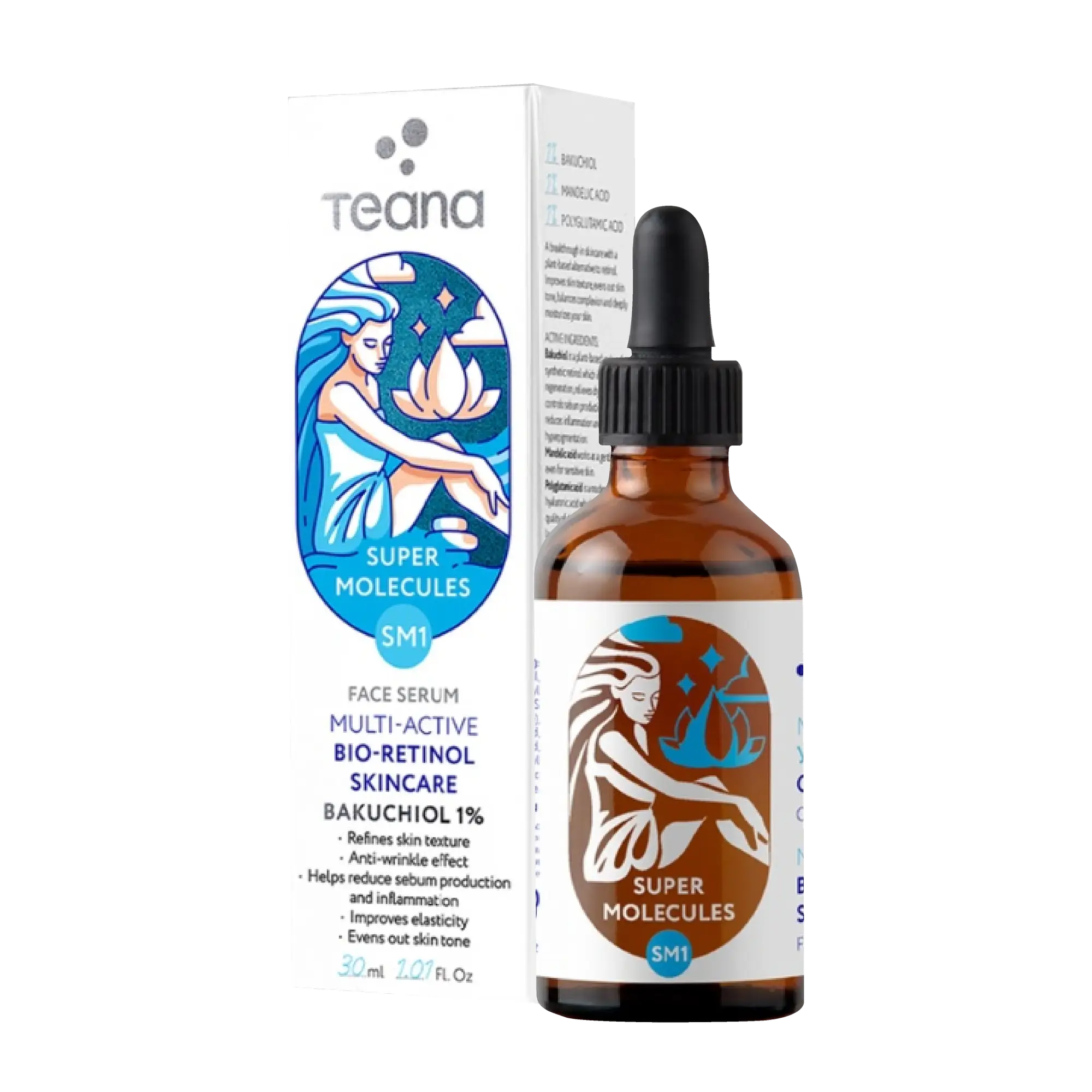 Teana 1% Bakuchiol SM1 Super Molecules Multi-Active Bio-Retinol