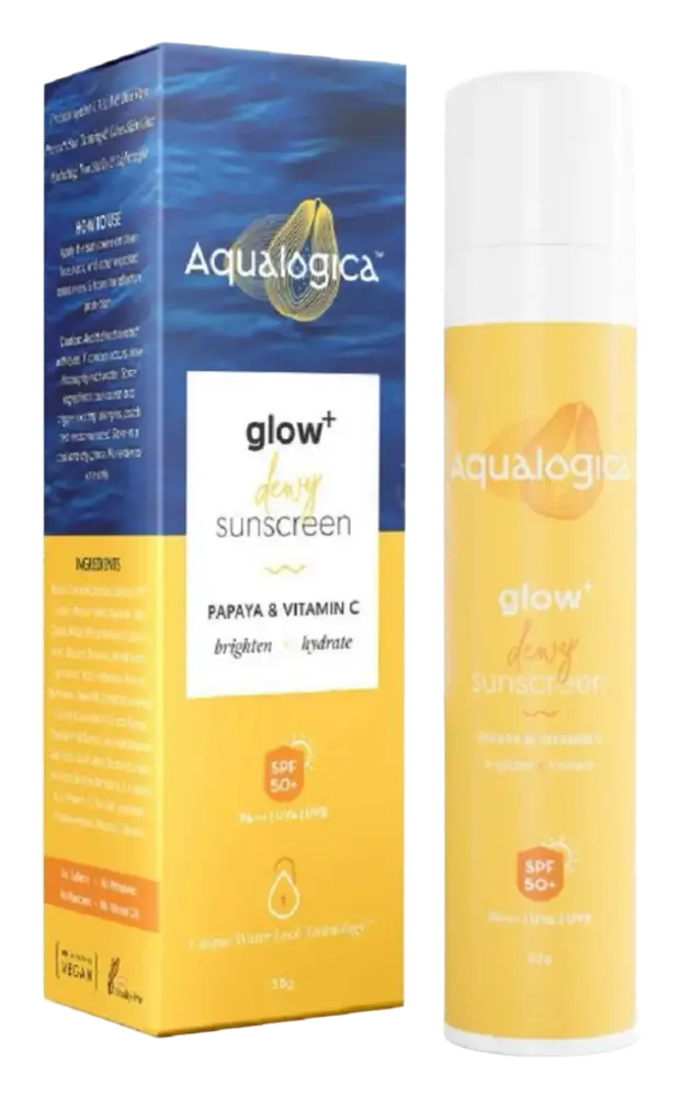 Aqualogica Glow+ Dewy Sunscreen with Papaya & Vitamin C  SPF 50 PA+++
