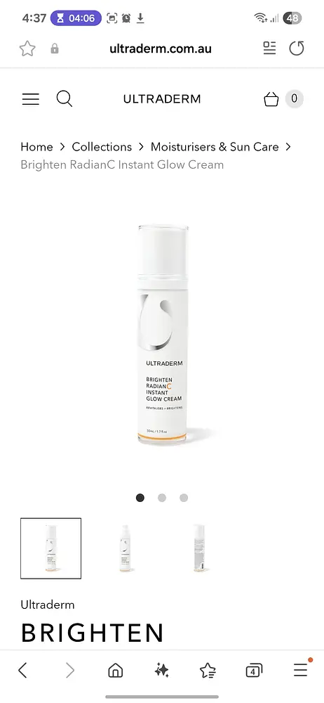 Ultraderm Brighten RadianC Instant Glow Cream