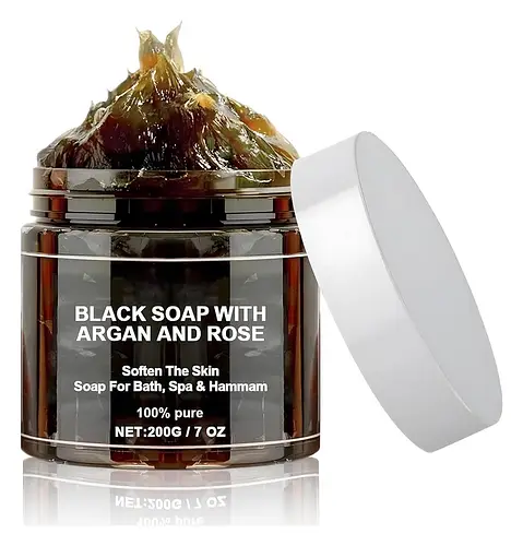 Zawina Morocco Black Soap With Argan And Rose