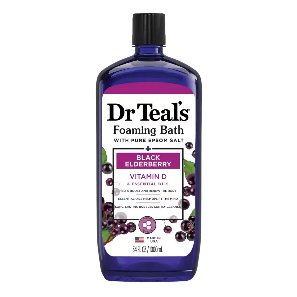 Dr Teal’s Foaming Bath With Pure Epsom Salt Black Elderberry