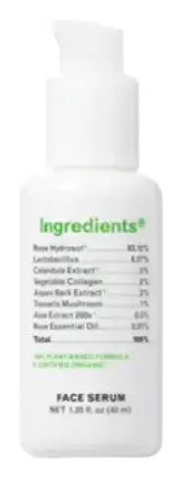 Ingredients Rose Face Serum