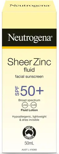 Neutrogena Sheer Zinc Fluid Facial Sunscreen SPF 50+