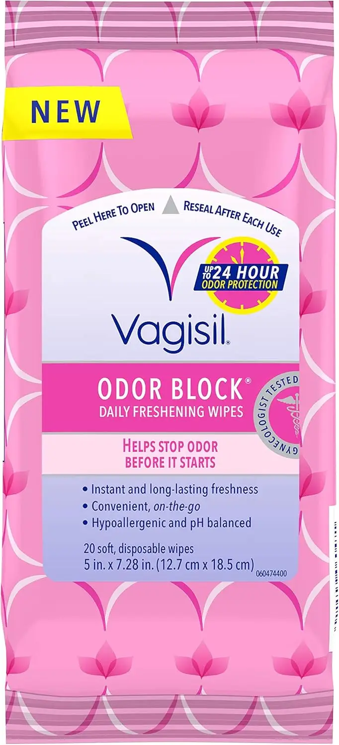 Vagisil Daily Freshening Wipes Odor Block