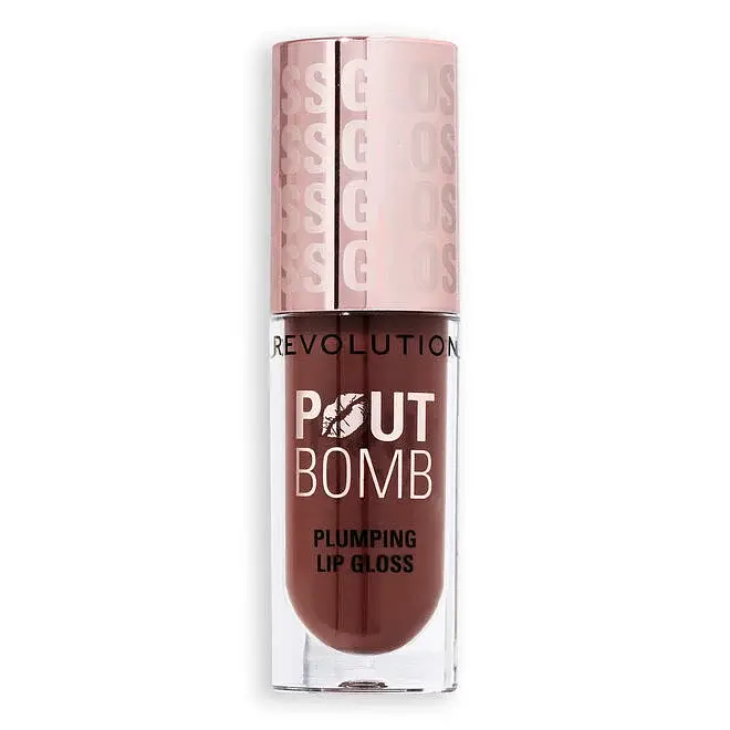Revolution Beauty Pout Bomb Plumping Lip Gloss Espresso Cool Nude