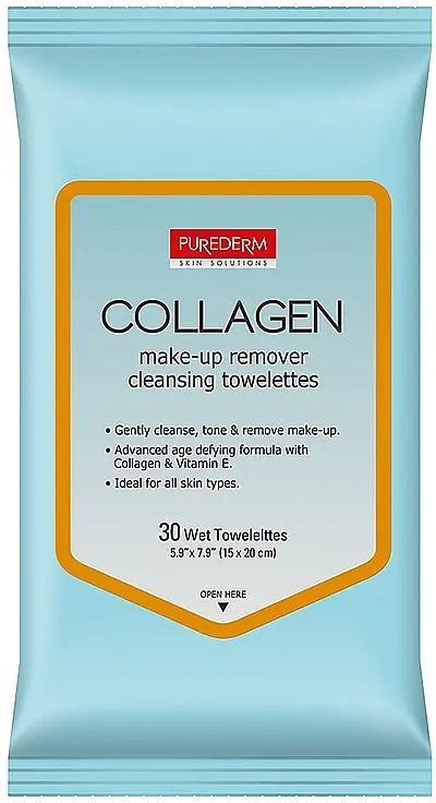 Purederm Collagen Make-Up remover Cleansing Towelettes