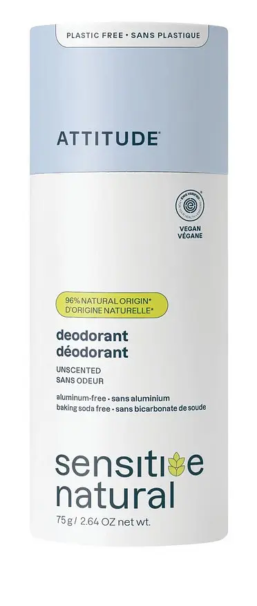 ATTITUDE Sensitive Natural Plastic-Free Deodorant Unscented
