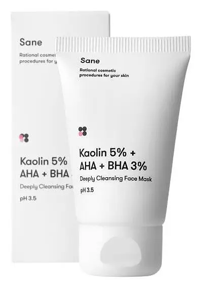 Sane Kaolin 5% + AHA + BHA 3% Deeply Cleansing Face Mask