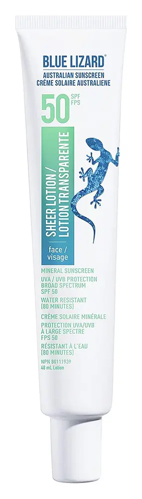Blue Lizard Sheer Mineral Sunscreen Lotion for Face SPF 50+