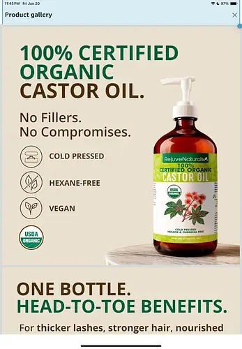 Rejuvenaturals Organic Castor Oil