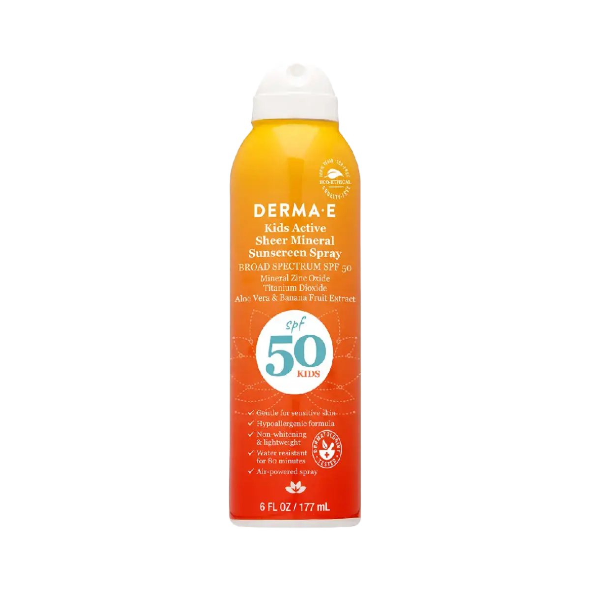 Derma E  Kids Active Sheer Mineral Sunscreen Spray SPF 50