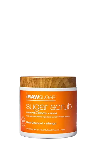 Raw Sugar Whipped Scrub For Sensitive Skin Raw Coconut + Mango