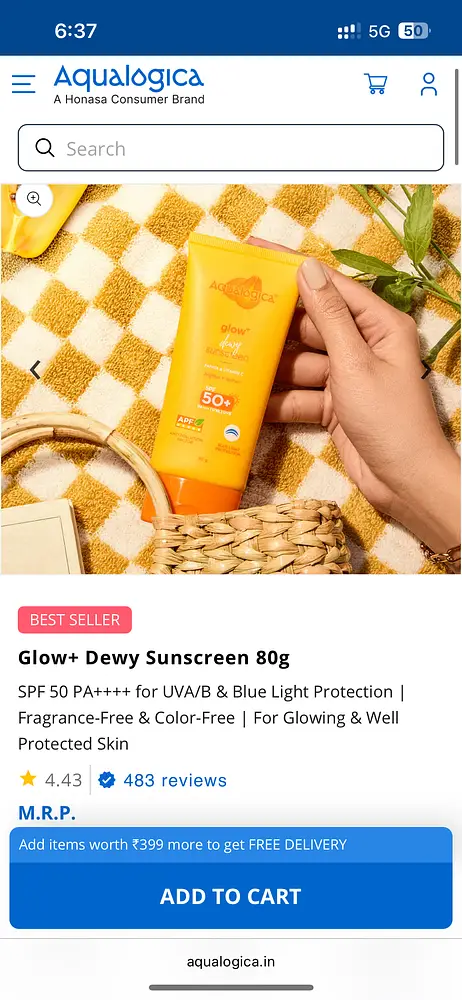 Aqualogica Glow+ Dewy Sunscreen