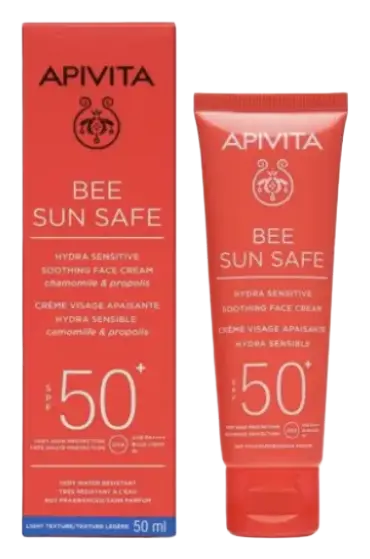 Apivita Natural Cosmetics Bee Sun Safe Hydra Sensitive Soothing Face Cream SPF50+