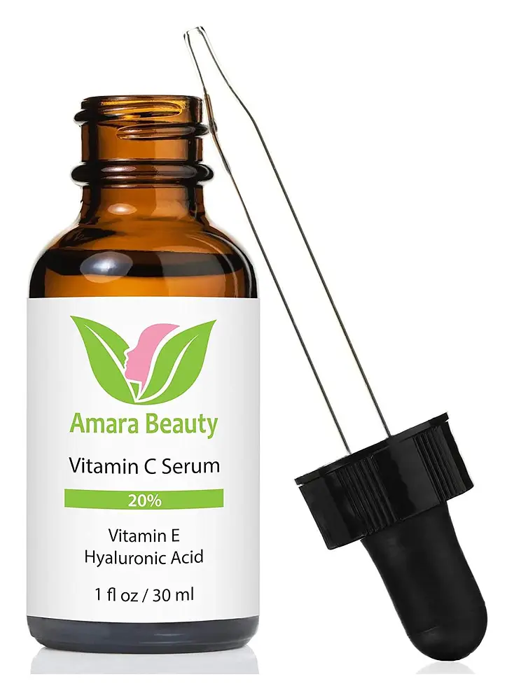 Amara Beauty Vitamin C Serum for Face 20% with Hyaluronic Acid & Vitamin E