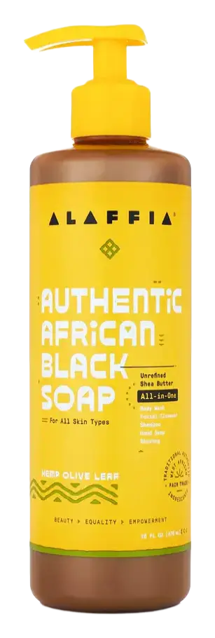 Alaffia Authentic African Black Soap All-In-One Hemp Olive Leaf