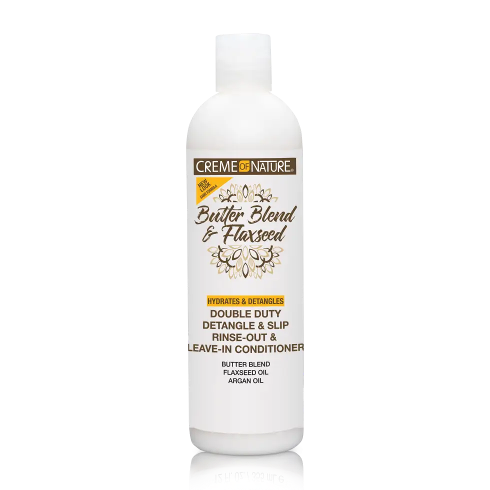 Creme of Nature Butter Blend & Flaxseed Double Duty Detangle & Slip Rinse-Out & Leave-In Flaxseed Conditioner