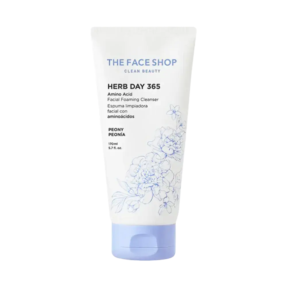 The Face Shop Herb Day 365 Amino Acid Facial Foaming Cleanser Peony