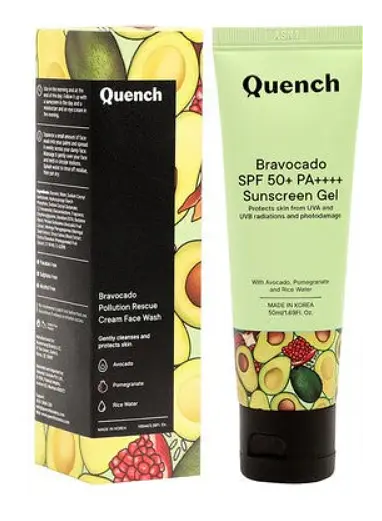 Quench Botanics Bravocado SPF 50+ PA++++ Sunscreen Gel