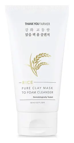 Thank You Farmer Rice Pure Clay Mask To Foam Cleanser