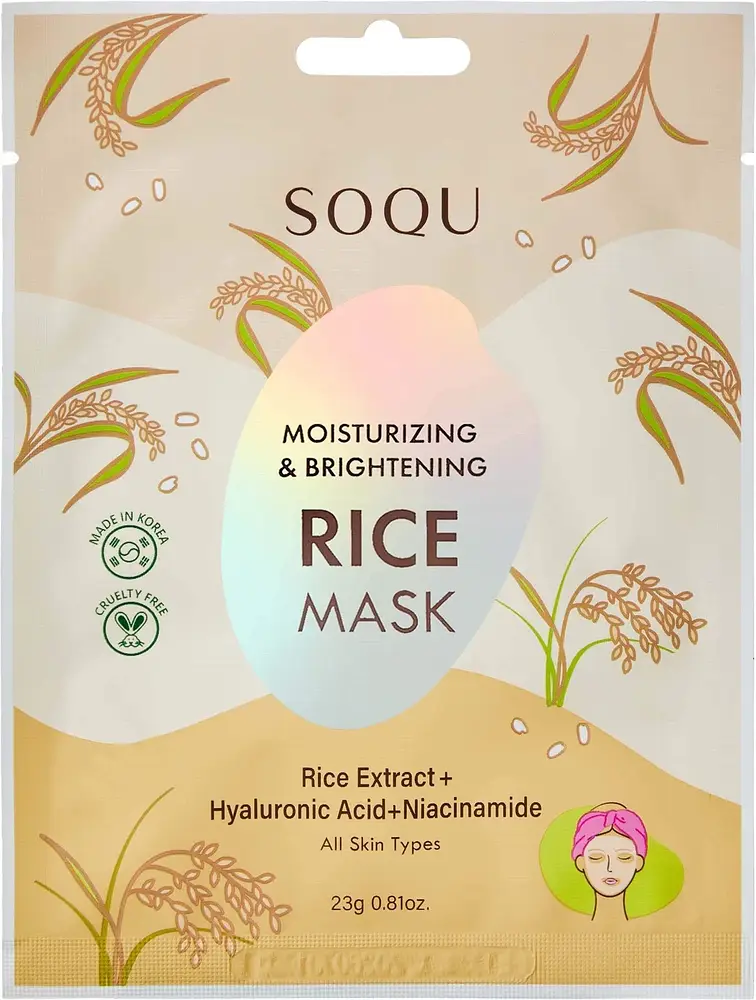 SOQU Moisturizing & Brightening Rice Mask