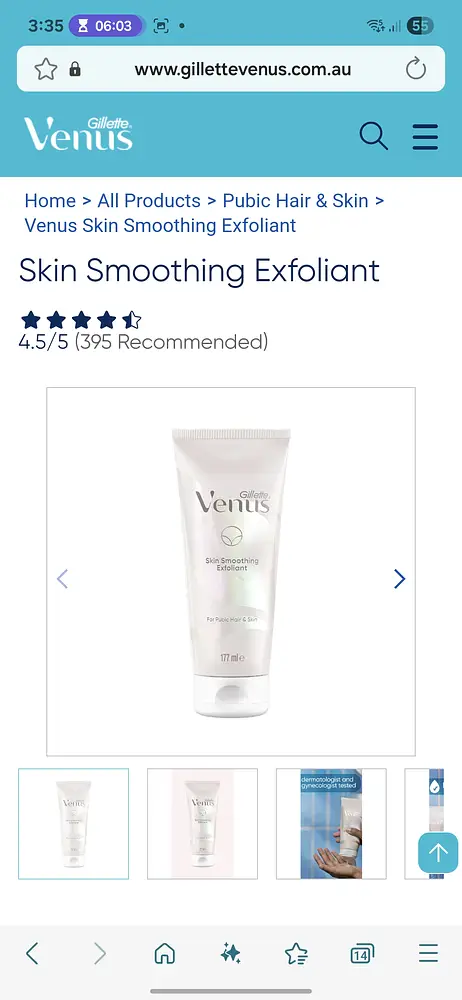 Gillette Skin Smoothing Exfoliant