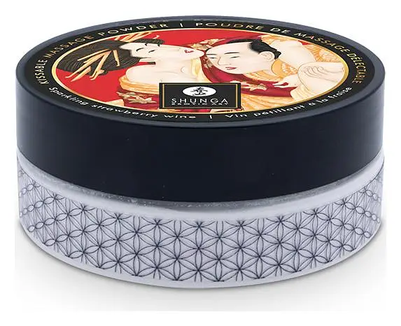 Shunga Kissable Massage Powder Sparkling Strawberry Wine