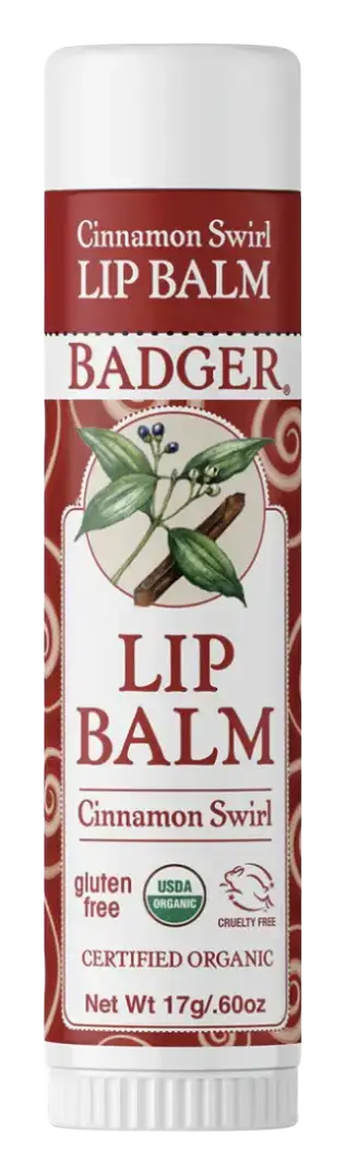 Badger Holiday Jumbo Lip Balm Cinnamon Swirl