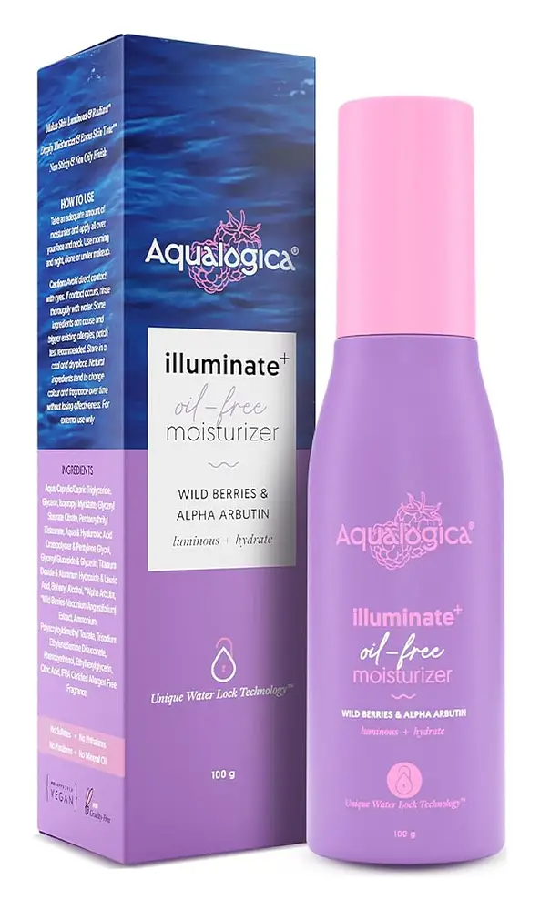 Aqualogica Illuminate+ Oil Free Moisturizer With Wild Berries & Alpha Arbutin