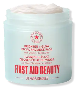 First Aid Beauty Brighten + Glow Facial Radiance Pads With Glycolic + Lactic Acids