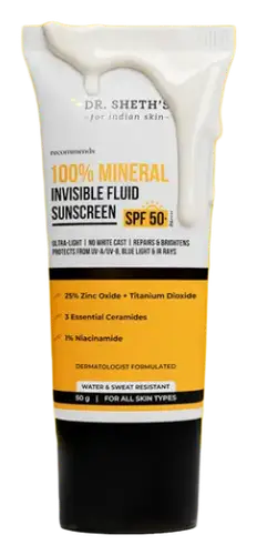 Dr. Sheth's 100% Mineral Invisible Fluid Sunscreen SPF 50+