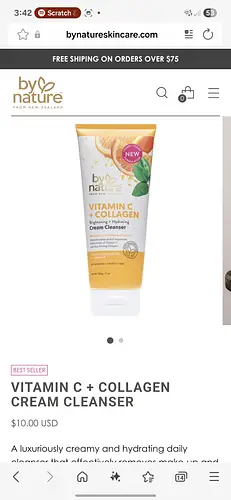 By Nature Vitamin C + Collagen Cream Cleanser