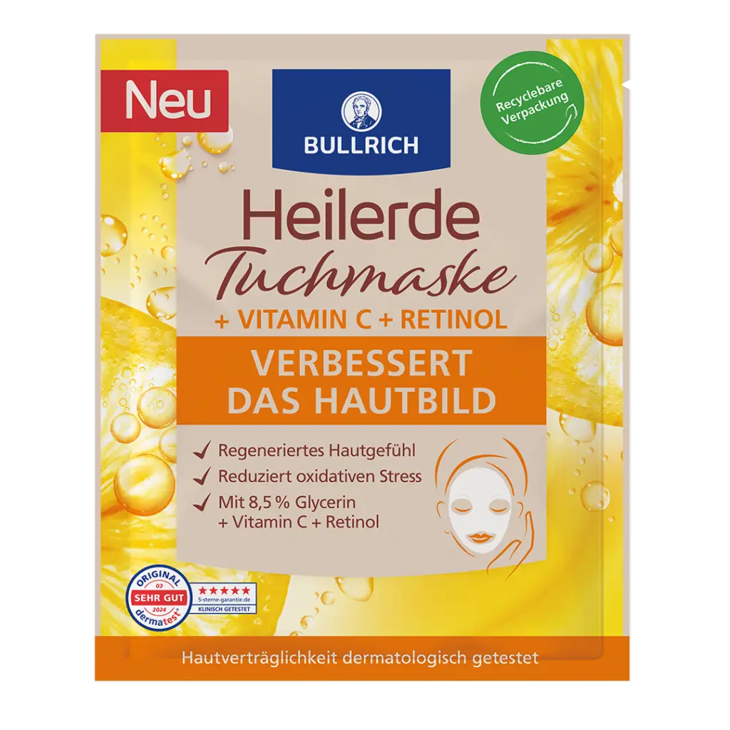 Bullrich Heilerde Tuchmaske + Vitamin C + Retinol