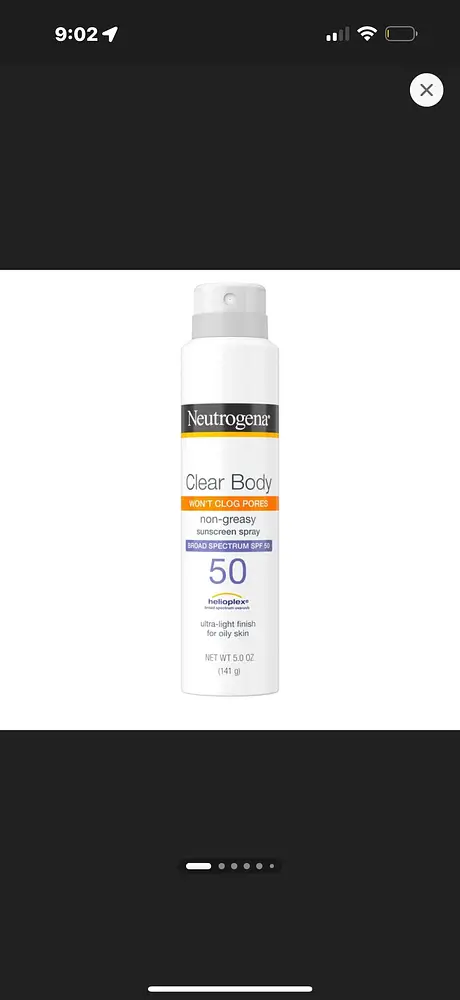 Neutrogena Clear Body Spray SPF 50