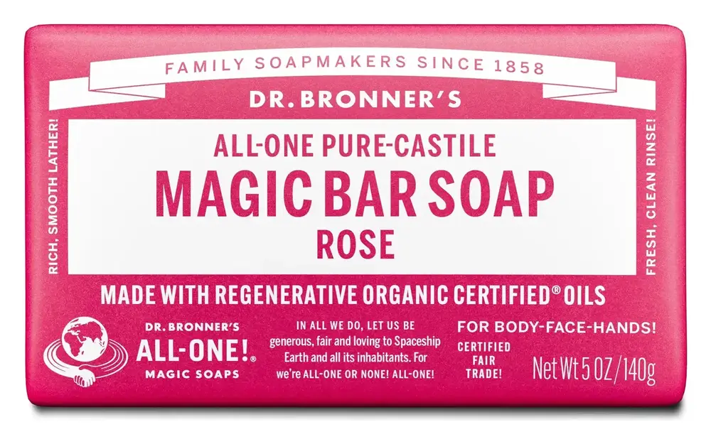 Dr. Bronner's Pure-Castile Magic Bar Soap Rose