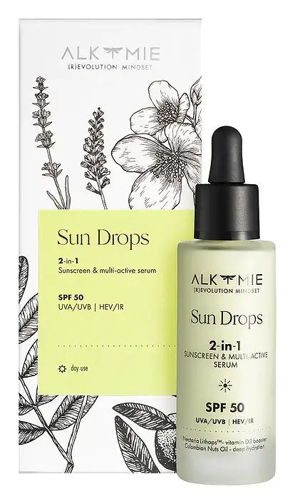 Alkmie Sun Drops 2 In 1 Sunscreen & Multi Active Serum SPF 50