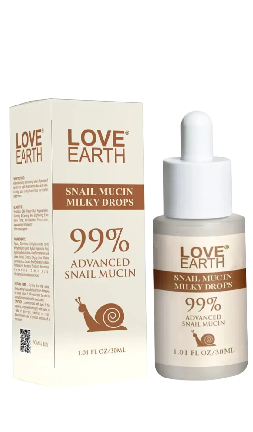 Love Earth Snail Mucin Milky Drops Face Serum