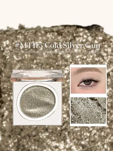 Joocyee Glitter Eyeshadow Single MT115 Cold Silver Gun