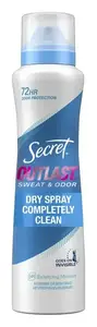 Secret Outlast Dry Spray Antiperspirant Deodorant Completely Clean