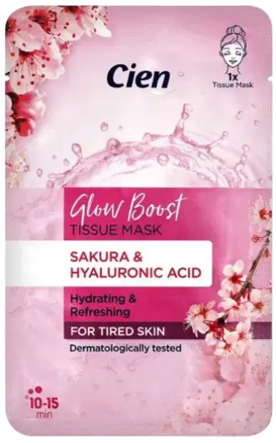 Cien Glow Boost Tissue Mask Sakura & Hyaluronic Acid