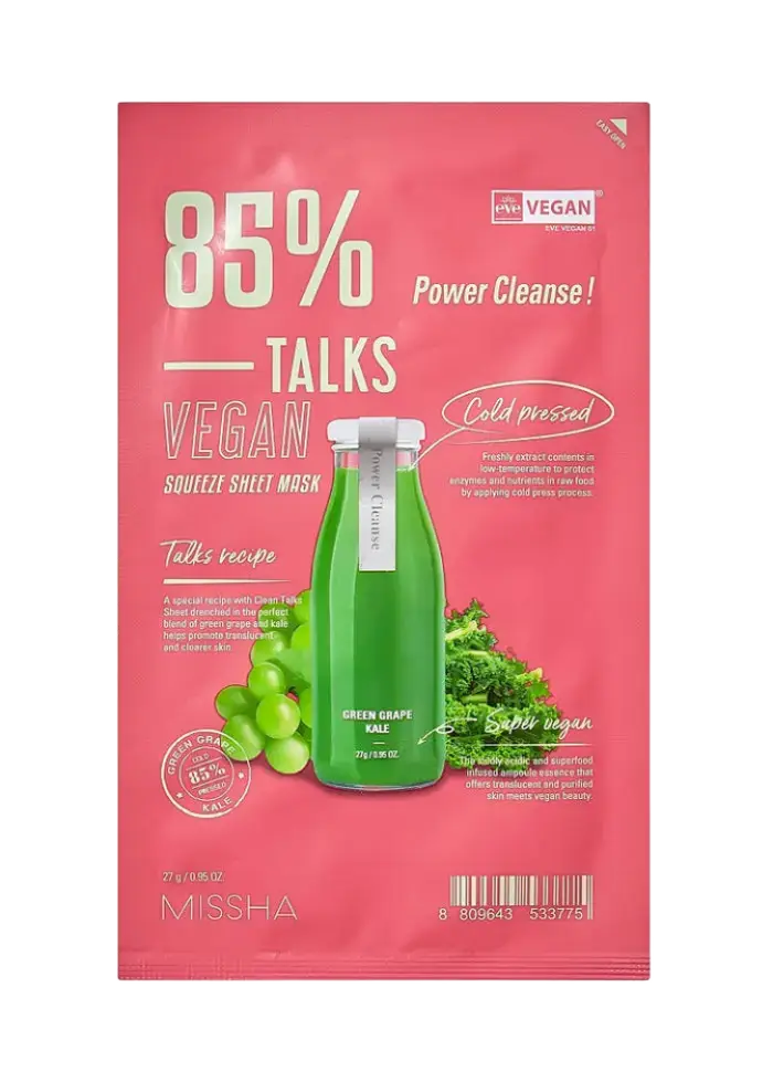 Missha Talks Vegan Squeeze Sheet Mask Power Cleanse