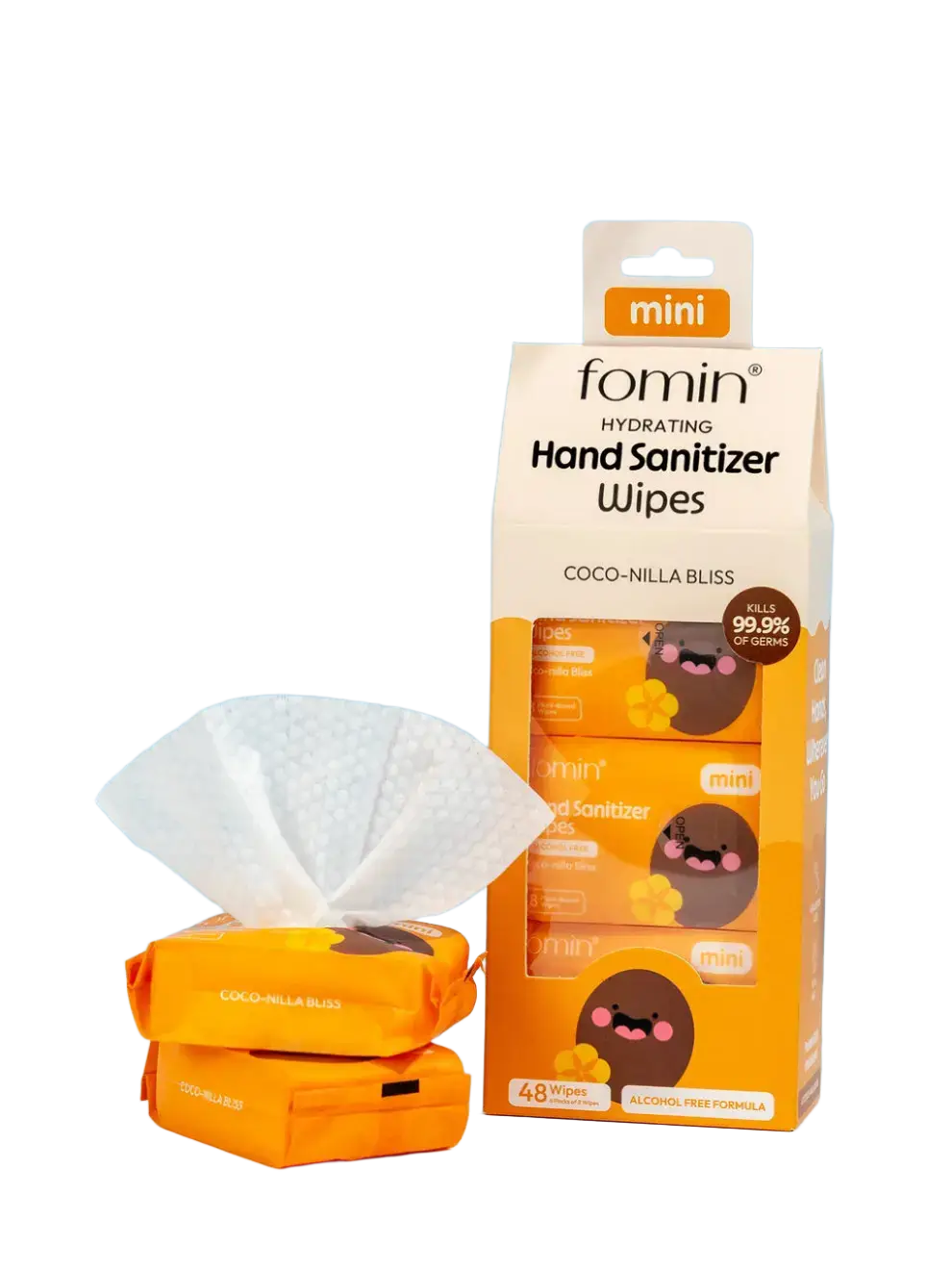 Fomin Hydrating Hand Sanitizer Wipes Coco-Nilla Bliss